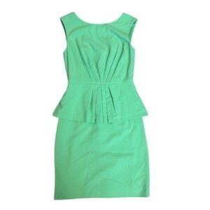 Catherine Malandrino Green Peplum Dress Sleeveless Cocktail Party Women's Sz 0‎